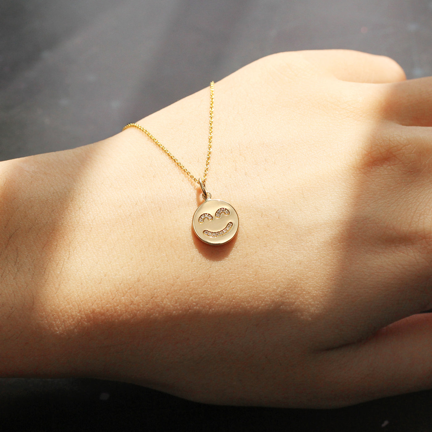 Happy Smile Coin Necklace