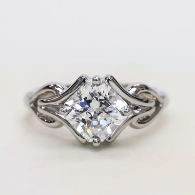Sterling Silver Diamond Simulant Vintage Celtic Knot Ring