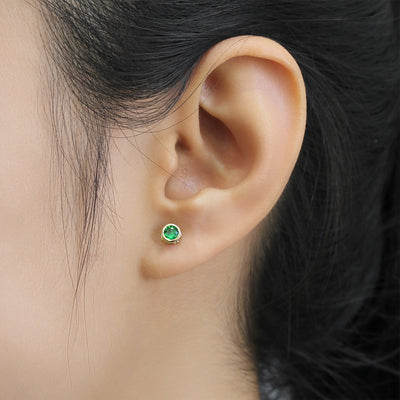 Solid 14K Gold 5mm Cartilage Stud Earrings