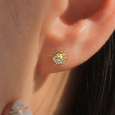 Solid 14K Gold 5mm Cartilage Stud Earrings