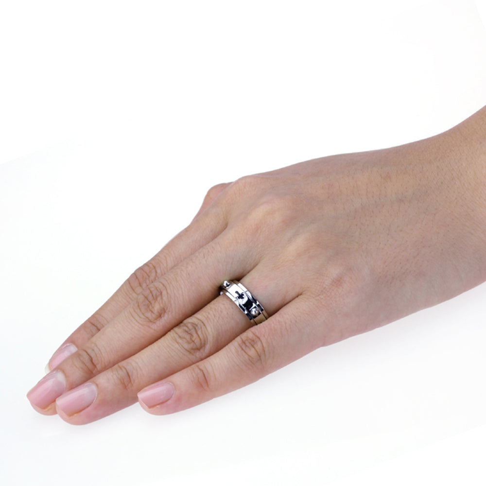 Classic Design Silver Ring fake flux Diamond simulant