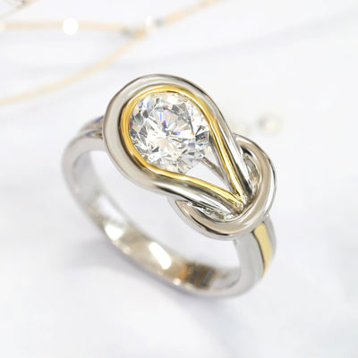 Golden Essence Love Knot Ring, 1.2 CT