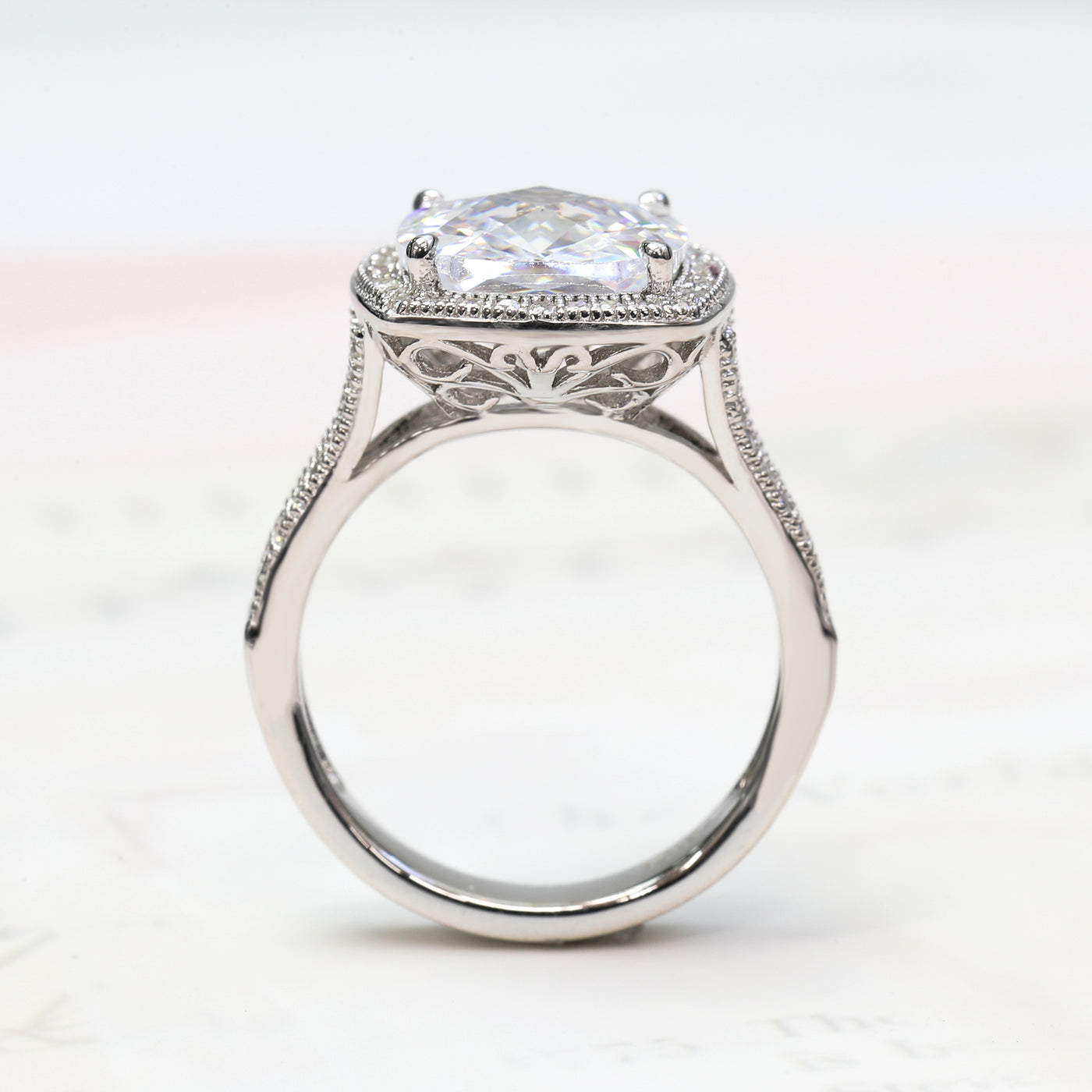 Sterling Silver Exquisite Vintage Style Cocktail Ring