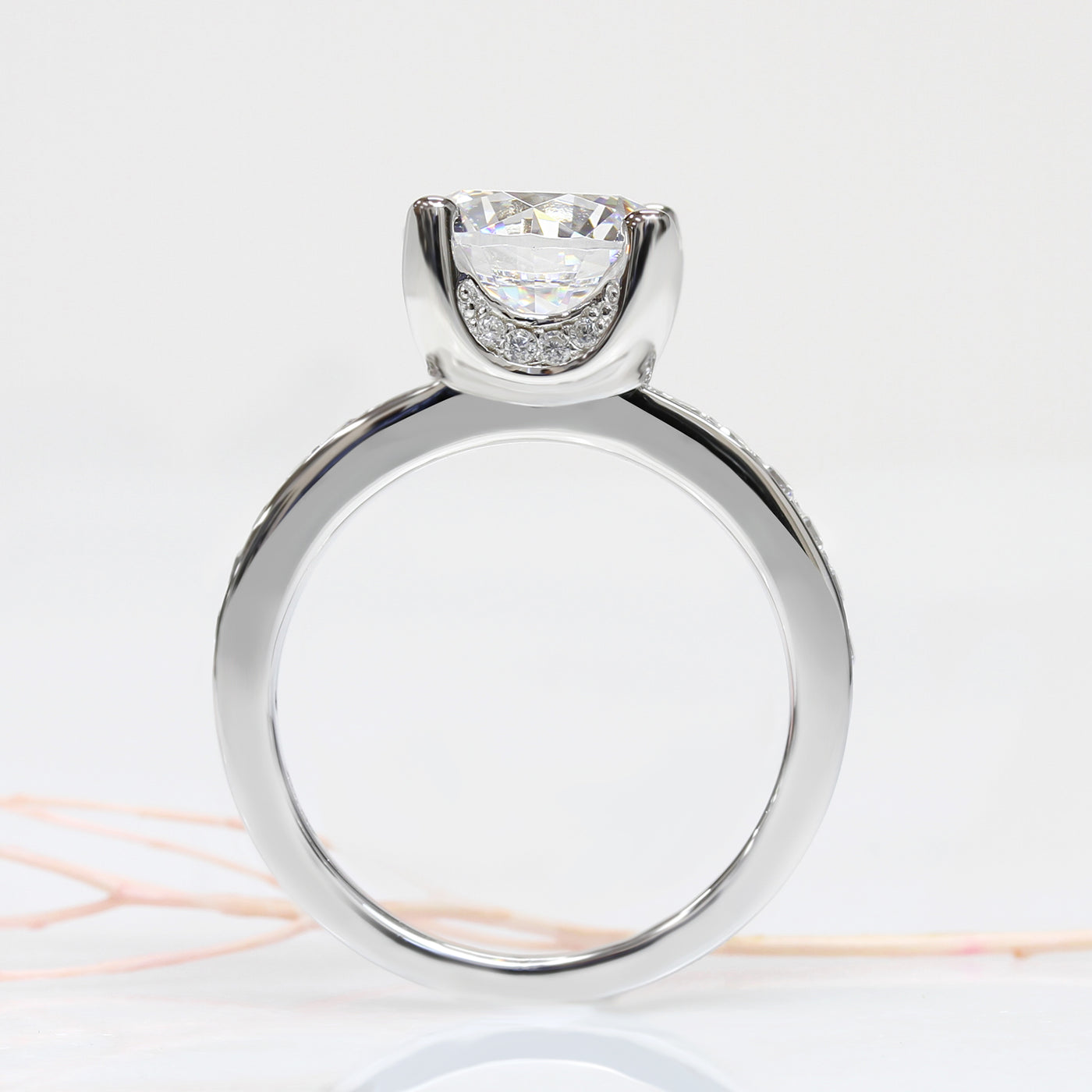 Brilliant 2.75 CT Solitaire Ring, Platinum Plated Sterling Silver