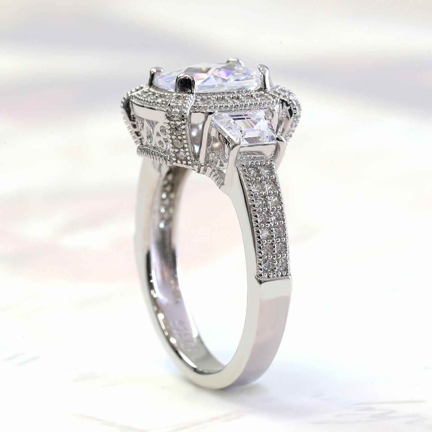 Vintage-Inspired Cushion Cut Engagement Ring