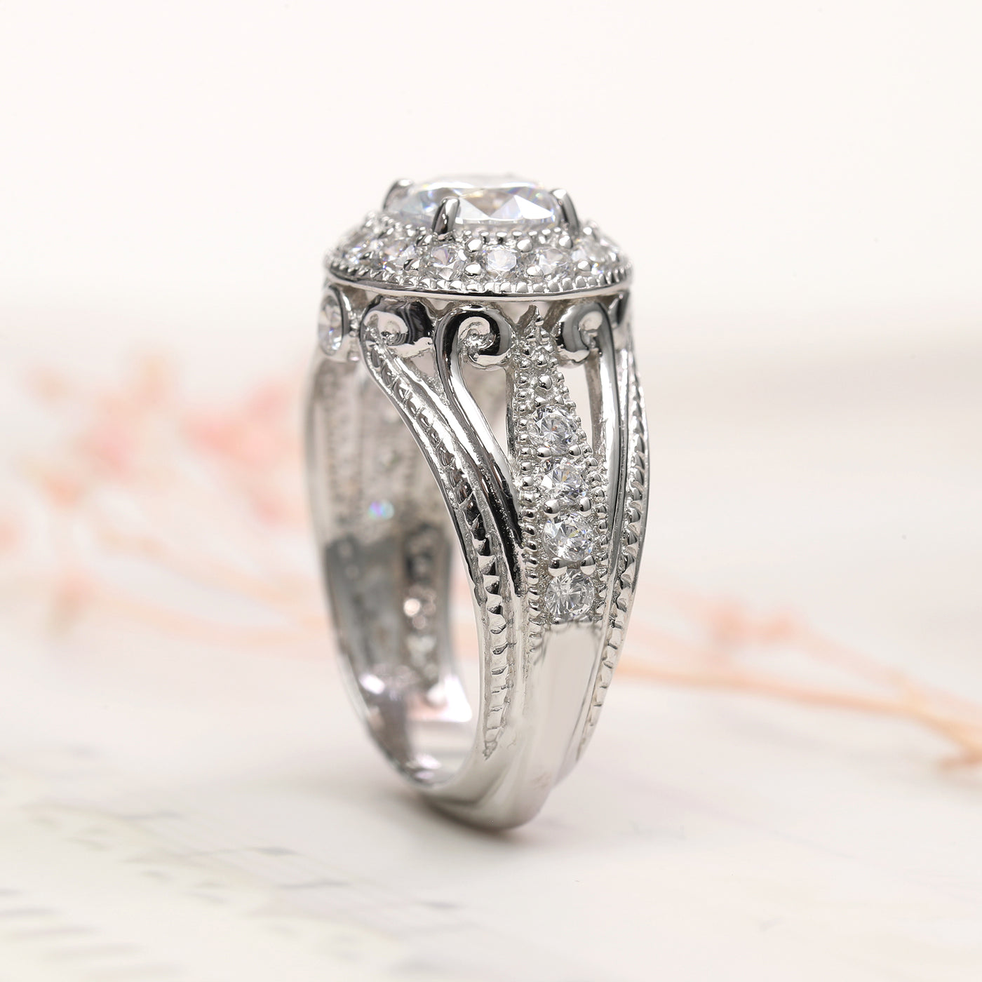 Grandeur Edwardian Engagement Ring, 1.2 CT