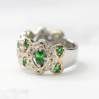 Edwardian Elegance Emerald Ring