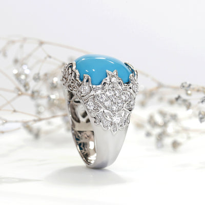 Blue Turquoise Cathedral Ring
