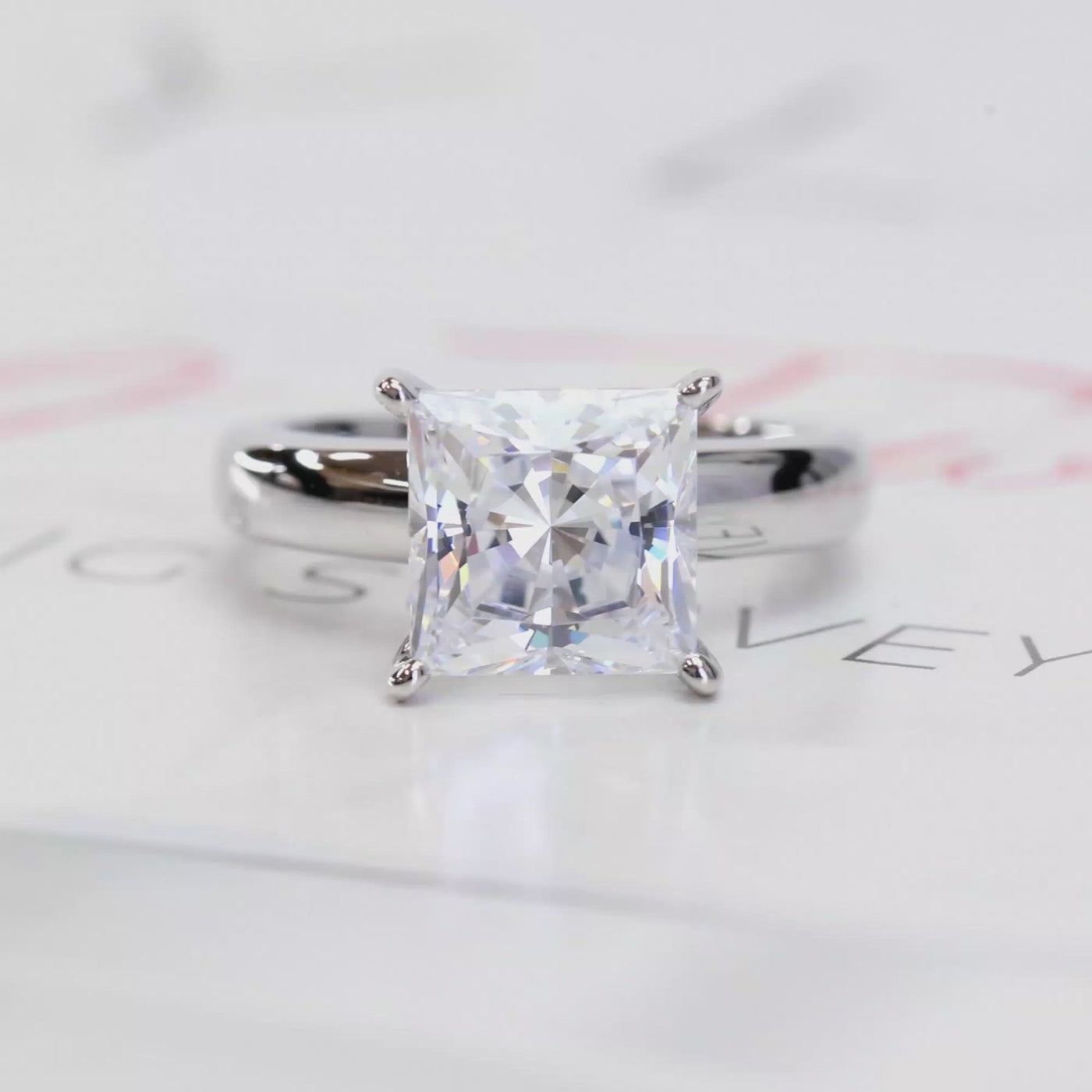 Sterling Silver Simulated Diamond Classic Princess Cut Solitaire Ring