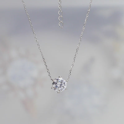 Six Prong Solitaire Necklace